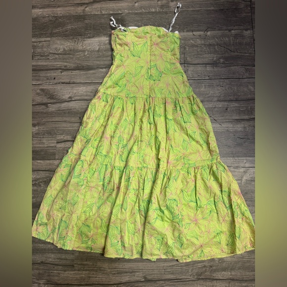 Lilly Pulitzer Green and Pink Strapless Dress - Picture 5 of 13
